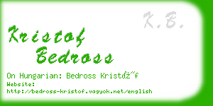 kristof bedross business card